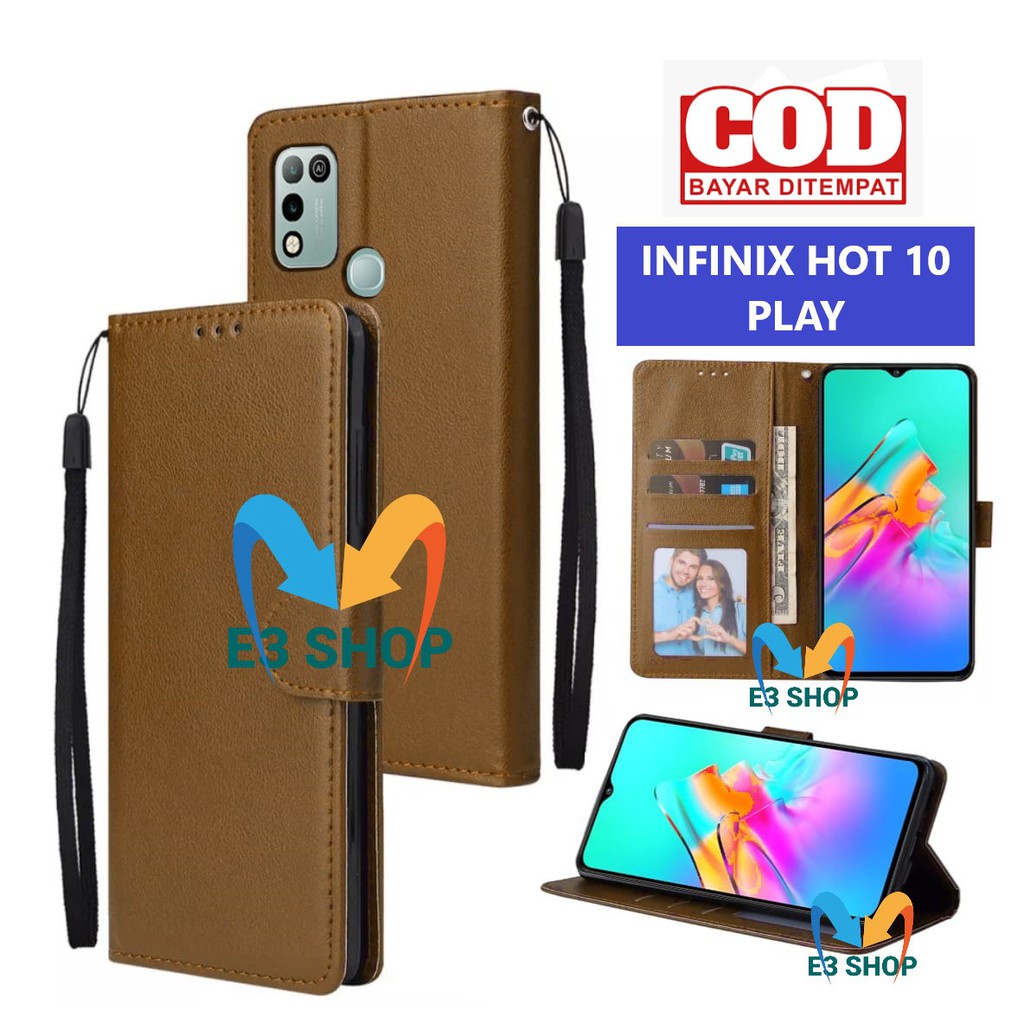 Bao Da Điện Thoại Nắp Lật Kèm Ngăn Đựng Thẻ Cho Infinix Hot 10 Play Mobile