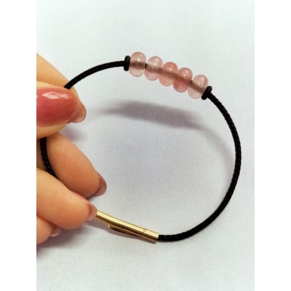 Vòng tay đồng điếu ngũ phúc màu hồng cho mệnh hỏa thổ may mắn tài lộc kích hoạt tài vận