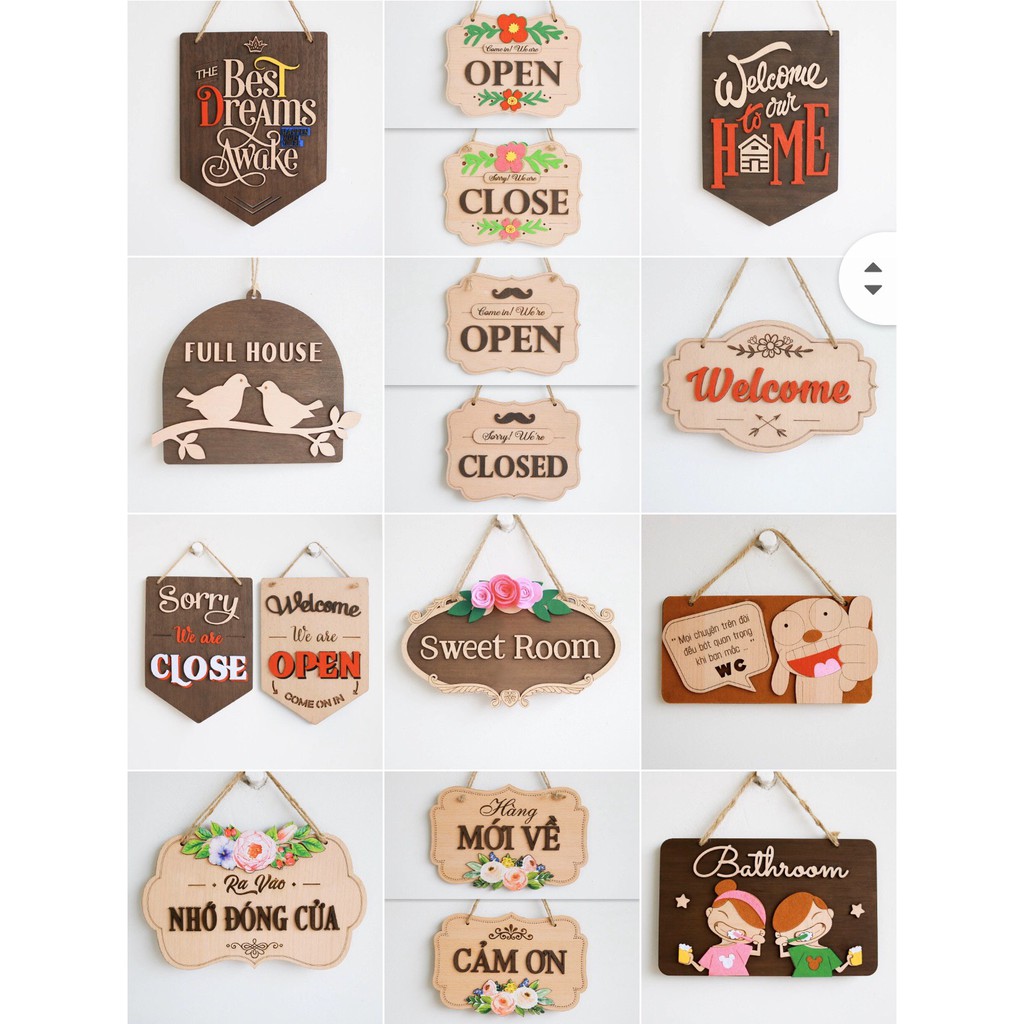 BIỂN GỖ TRANG TRÍ NHÀ CỬA