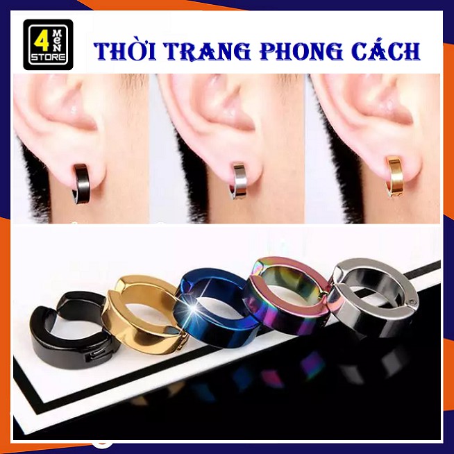 Khuyên Tai Thời Trang Hàn Quốc - Bông Tai Tròn Trơn Không Xỏ Lỗ - Mẫu Mới