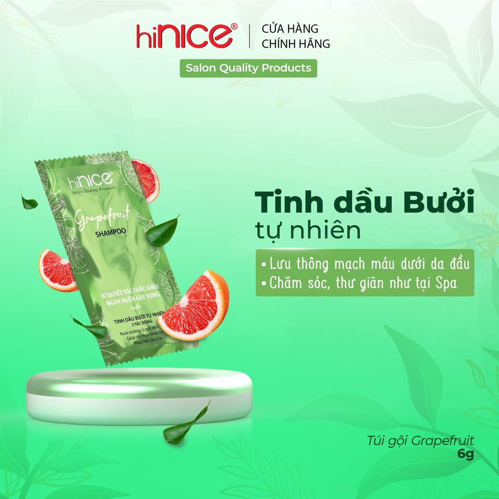 Dây Dầu Gội Tinh Dầu Bưởi hiNICE ngăn ngừa gãy rụng  - 10 Túi/Dây