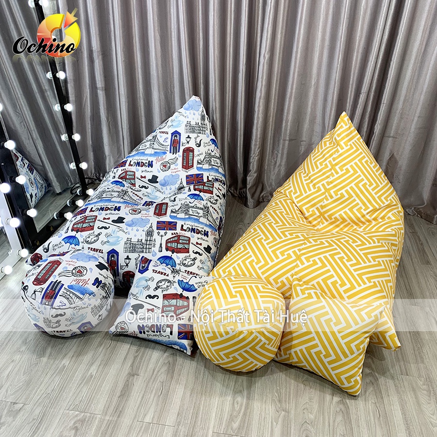 Ghế Lười Hạt Xốp Dáng Sofa Thuyền Thư Giãn Phong Cách Hiện Đại Size To Cực Sang Chảnh ( Đã Kèm Hạt Xốp)