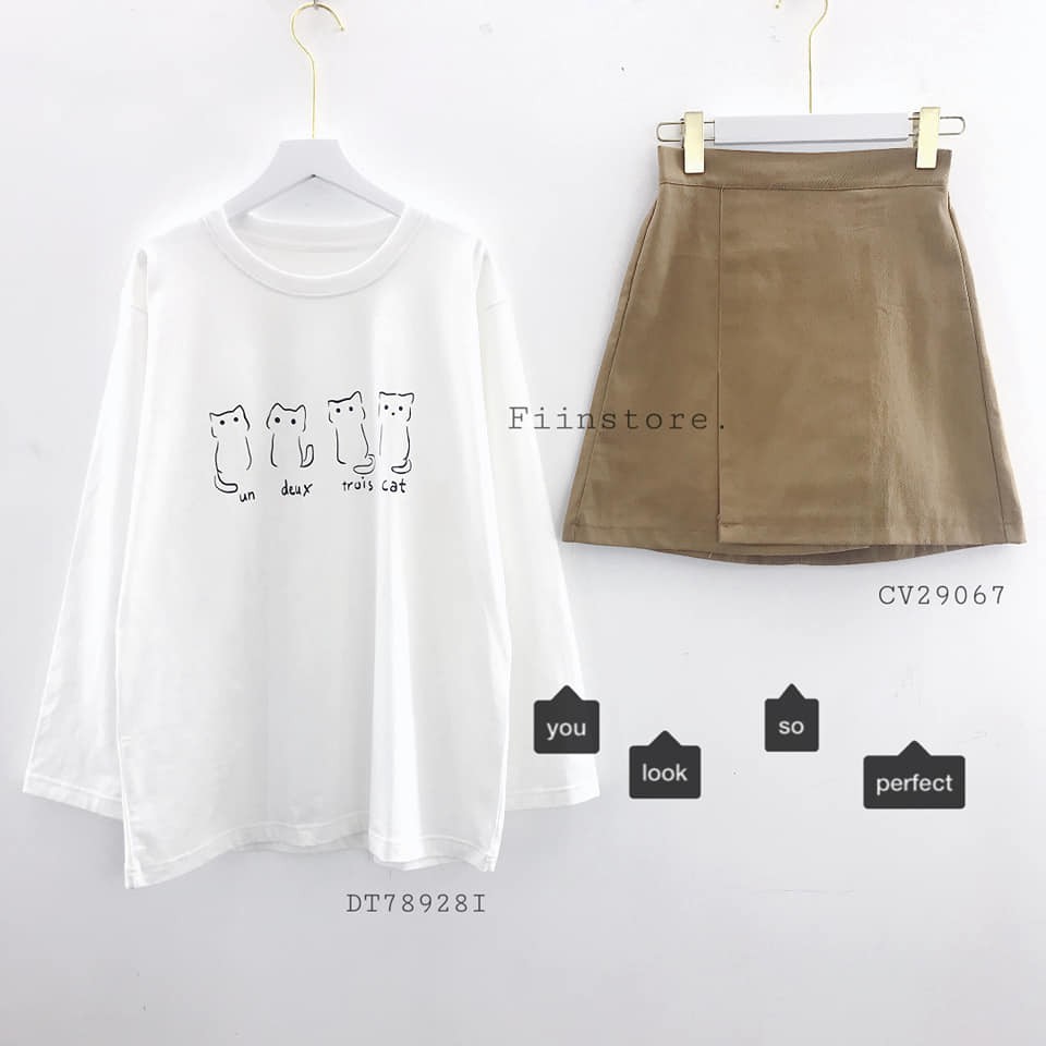 Chân váy chữ A kaki Đen/Be - Fiinstore | BigBuy360 - bigbuy360.vn