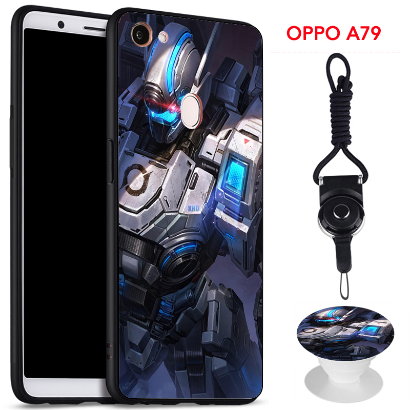 Ốp Lưng Silicon Có Giá Đỡ Và Dây Đeo Cho Oppo A79