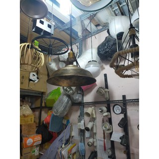Combo 3 chao thả D30CM màu giả cổ,chao thả màu đồng cũ trang trí quán