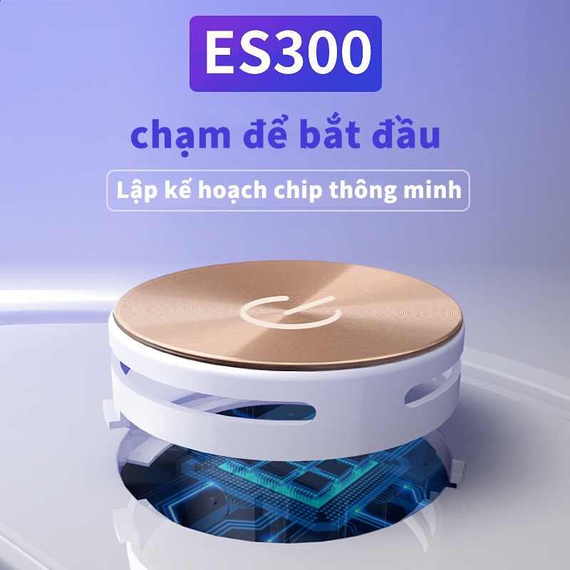 Robot Hút Bụi Lau Nhà, Máy Hút Bụi Thông Minh ES300, thông minh điều khiển qua APP điện thoại Tự Động，Bảo hành 1 đổi 1