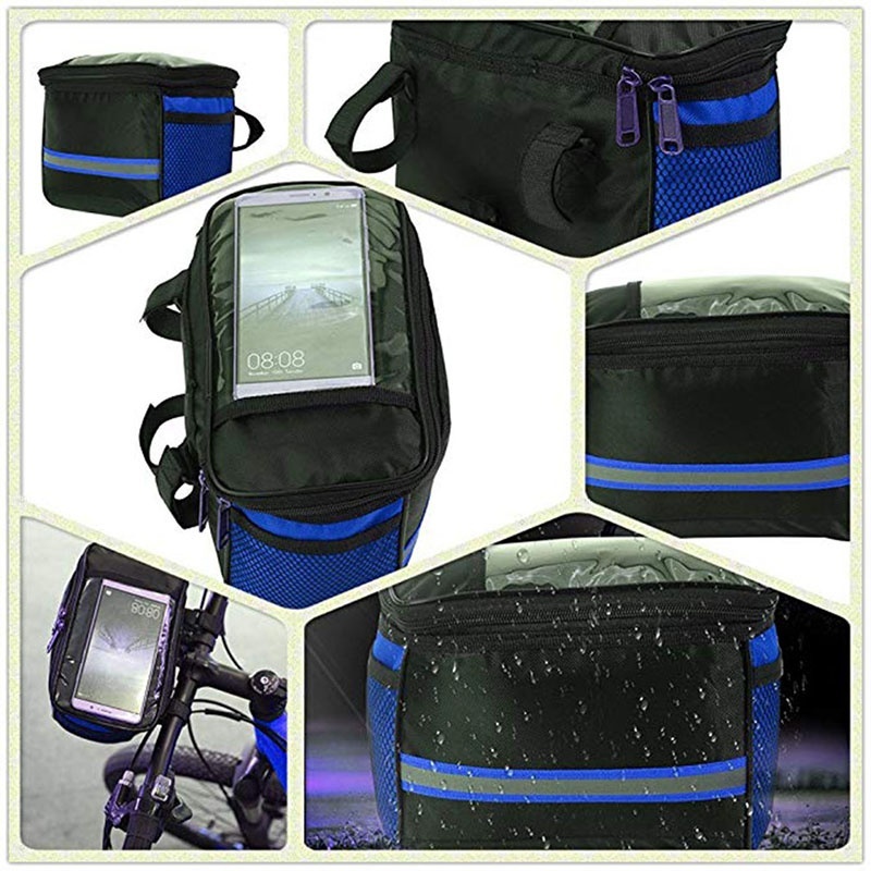 Bicycle Handlebar Bag Without Standard Large Capacity Bicycle Front Basket Durable Waterproof Handlebar Bag