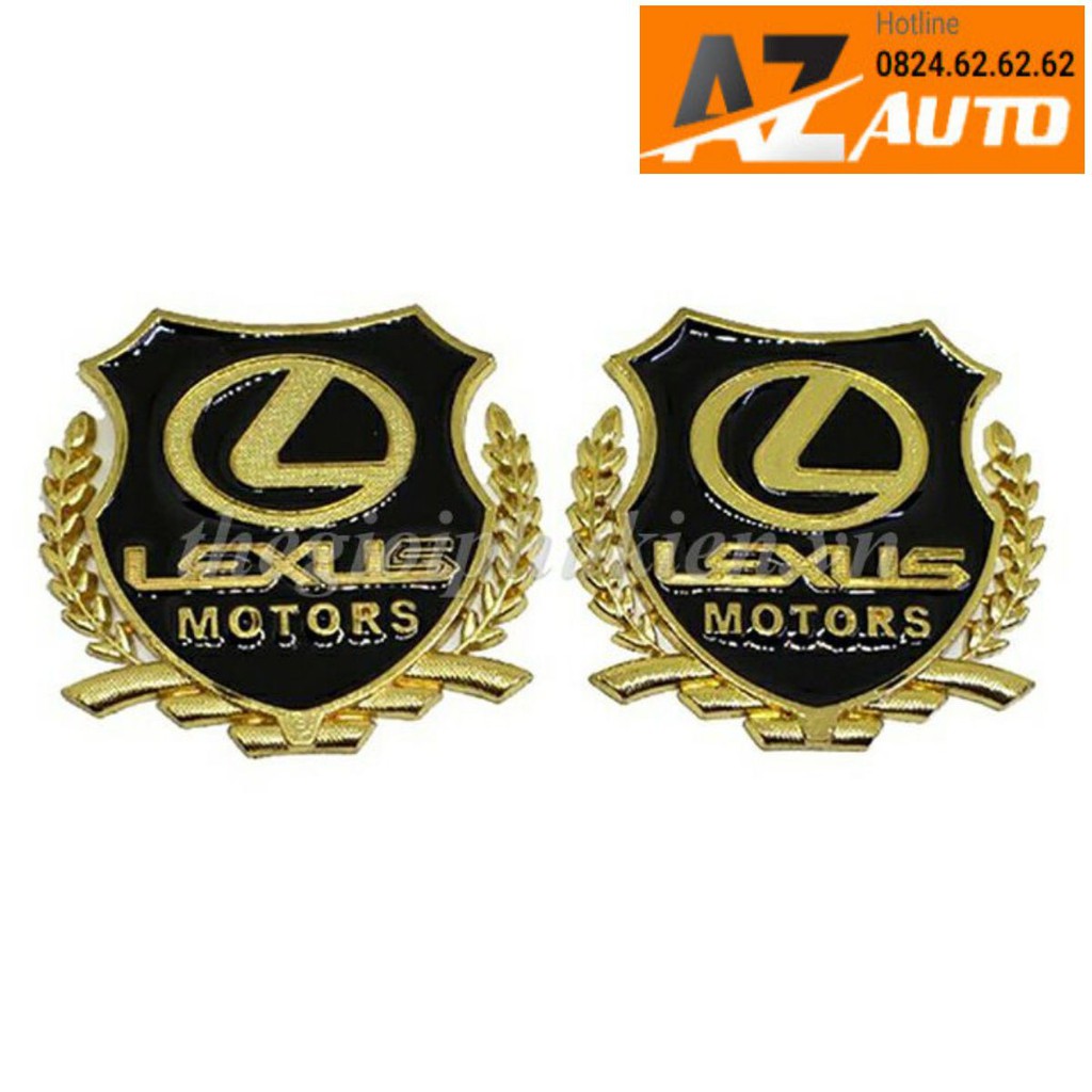 Bộ 2 Logo dạng Bông lúa theo xe -Lexus( hàng chất )