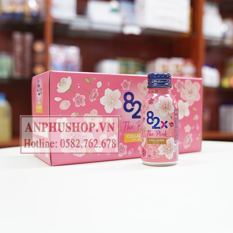 Nước uống đẹp da Collagen Mashiro 82x The Pink (Hộp 10 chai x 100ml) - Sản phẩm chính hãng