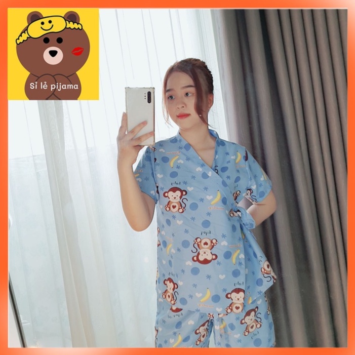 Đồ Bộ Pijama Kate Thái Kimono Mùa Hè Hình Dễ Thương Dưới 58KG