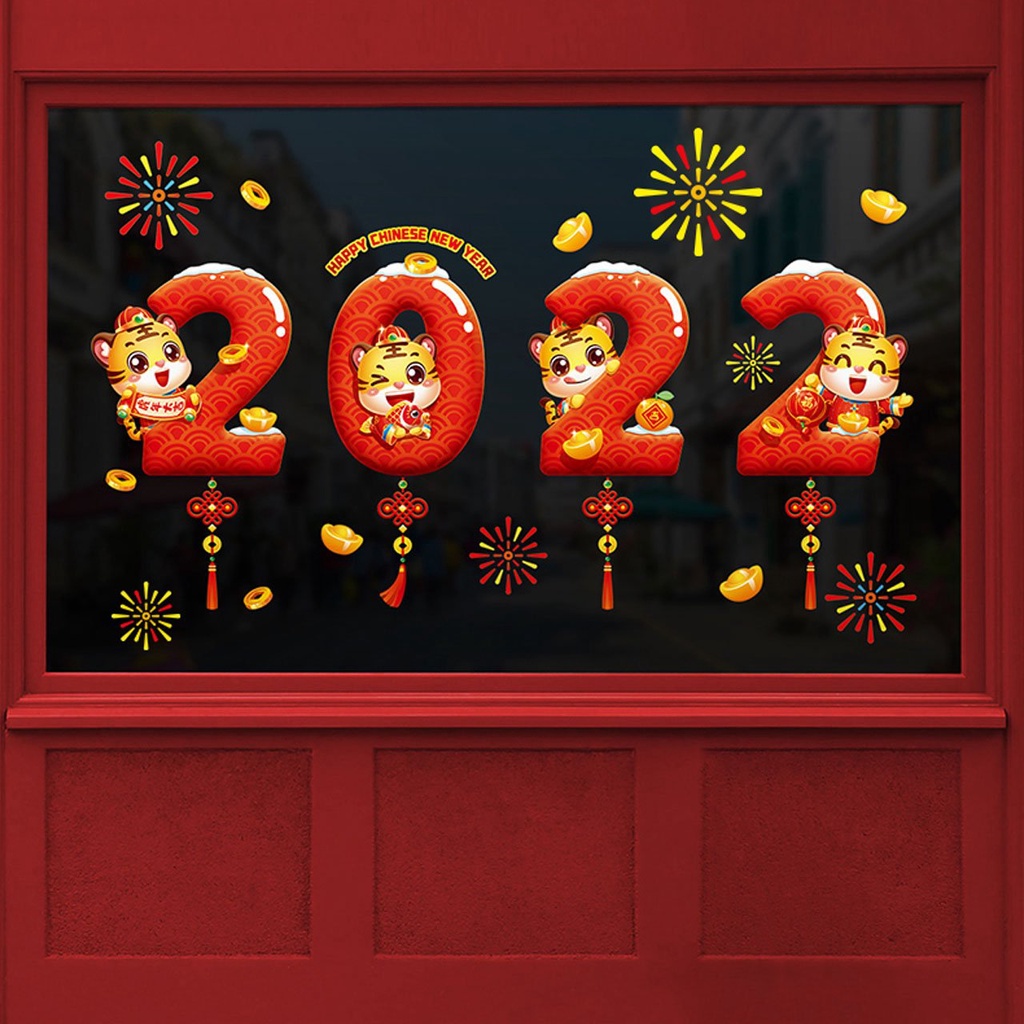 Decal Tết 2022 ⚡️𝐅𝐑𝐄𝐄 𝐒𝐇𝐈𝐏⚡️ Decal dán tường Tết mã CHÀO TẾT 02 - PVC chống thấm nước, keo siêu dính