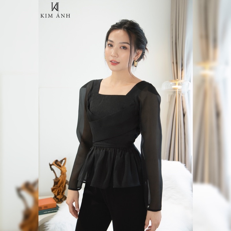 Áo Kiểu Thiết Kế Nữ, Áo Sơ Mi Nữ Công Sở Kim Ánh Anisa Top Tay Dài Thanh Lịch | BigBuy360 - bigbuy360.vn