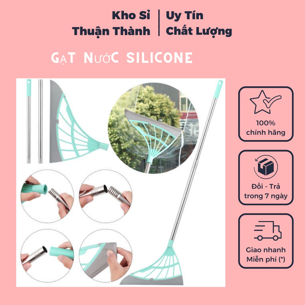 Chổi quét nhà, quét bụi rác gạt nước Silicone 2 trong 1 đa năng có thể gấp gọn tiện dụng (khosithuanthanh)