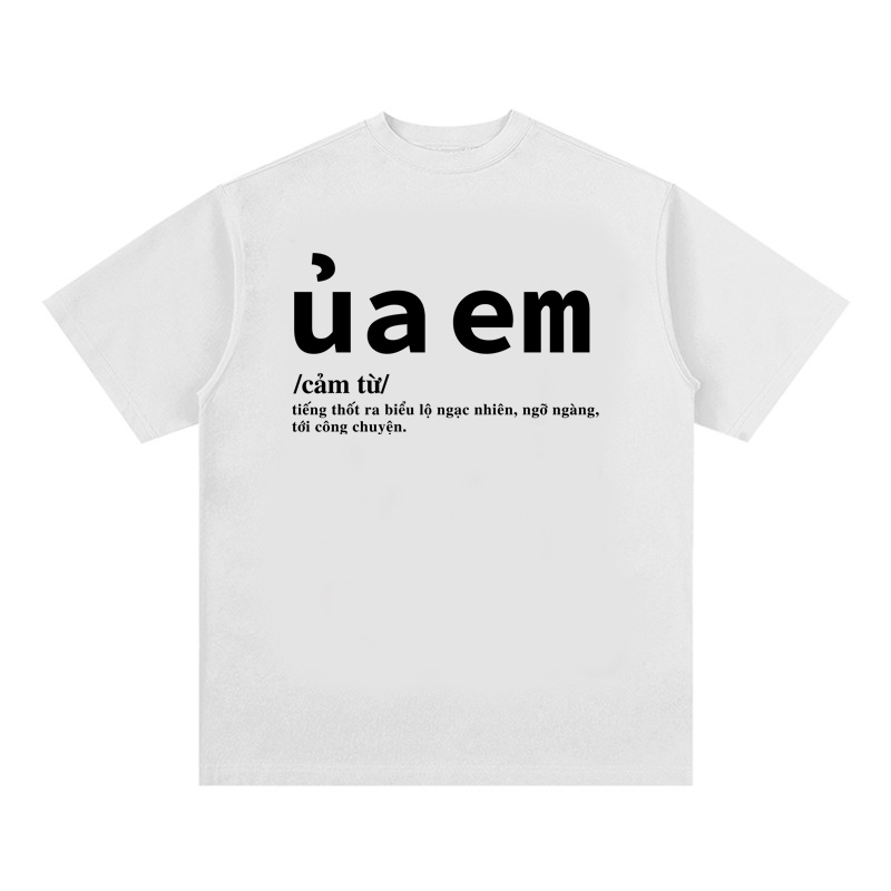Áo Thun Ủa Em 100% Cotton Tay Lỡ Unisex - Đen Cổ Tròn | Blackwork