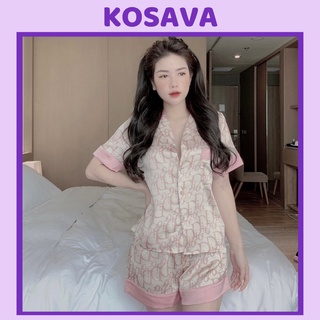 Bộ Pijama Lụa Cao Cấp Áo Cộc Quần Đùi KOSAVA