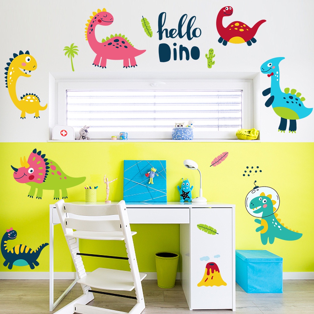 Miếng dán tường cho bé Khủng long Hello Dino mẫu số 2 - AmyShop