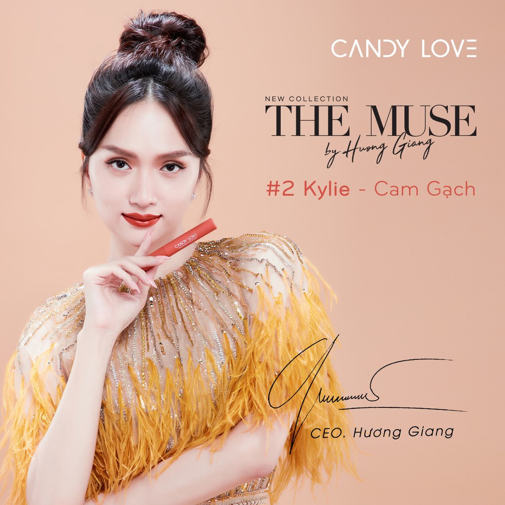 Son kem lì lâu trôi Hàn Quốc - Son môi Candy Love - Son môi màu CAM GẠCH cực xinh - Son lì chính hãng