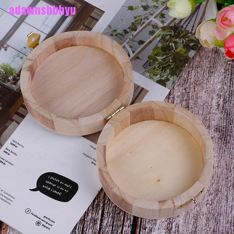 1 Hộp Gỗ Tròn Đựng Trang Sức Làm Quà Tặng