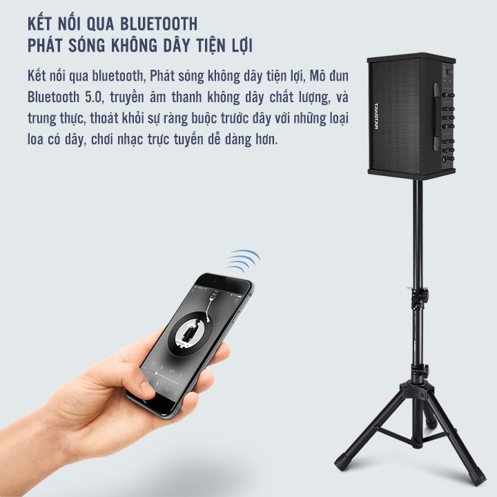 Loa Xách Tay Karaoke Bluetooth Takstar OPS-25 Công Suất Lớn 40W, Cổng Mic và Nhạc Cụ, Lọc Ồn, Chống Nhiễu Bảo Hành 1 Năm