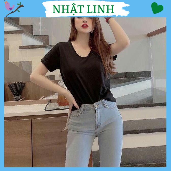 Áo phông nữ NHẬT LINH áo phông GAP cổ tim dáng suông nhiều màu hàng đẹp - A25