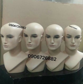 Đầu manocanh nam đội tóc giả(không có tóc)