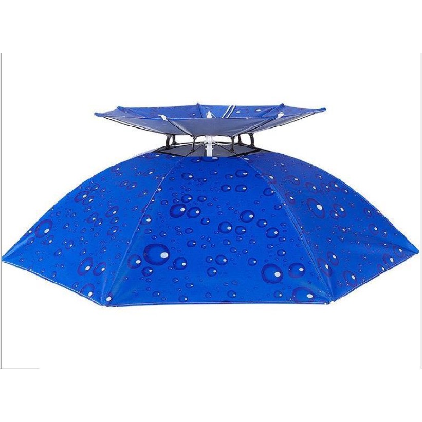 Ô đội đầu 2 tầng che nắng che mưa chất liệu vải siêu giầy chấm thấm nước cao cấp