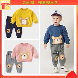 Bộ nỉ da cá Gấu bé trai và bé gái 2-6 tuổi