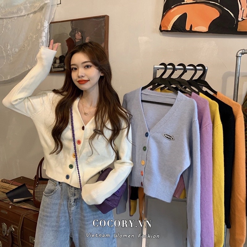 FREESHIP ÁO CADIGAN MỎNG CROTOP MÙA HÈ CỔ V XIAOZHI SIÊU XINH