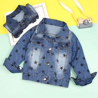 Áo Khoác Jeans Cho Bé In Hình Ngôi Sao Dễ Thương (3 - 6 tuổi)