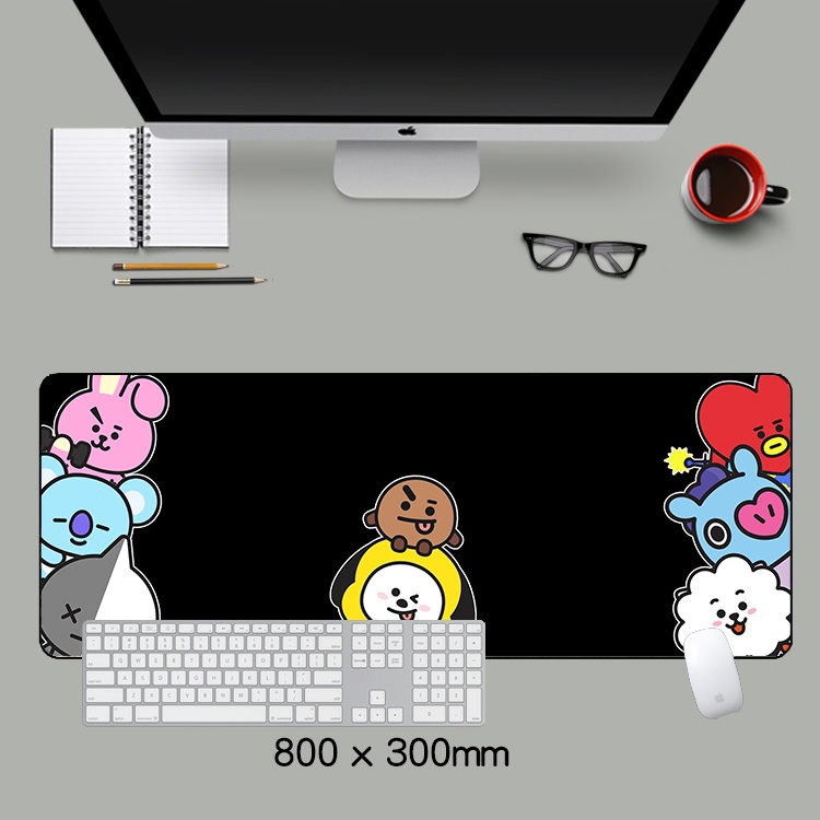 Tấm lót chuột bàn phím cỡ lớn in hình BT21 K-POP Bangtan Boys