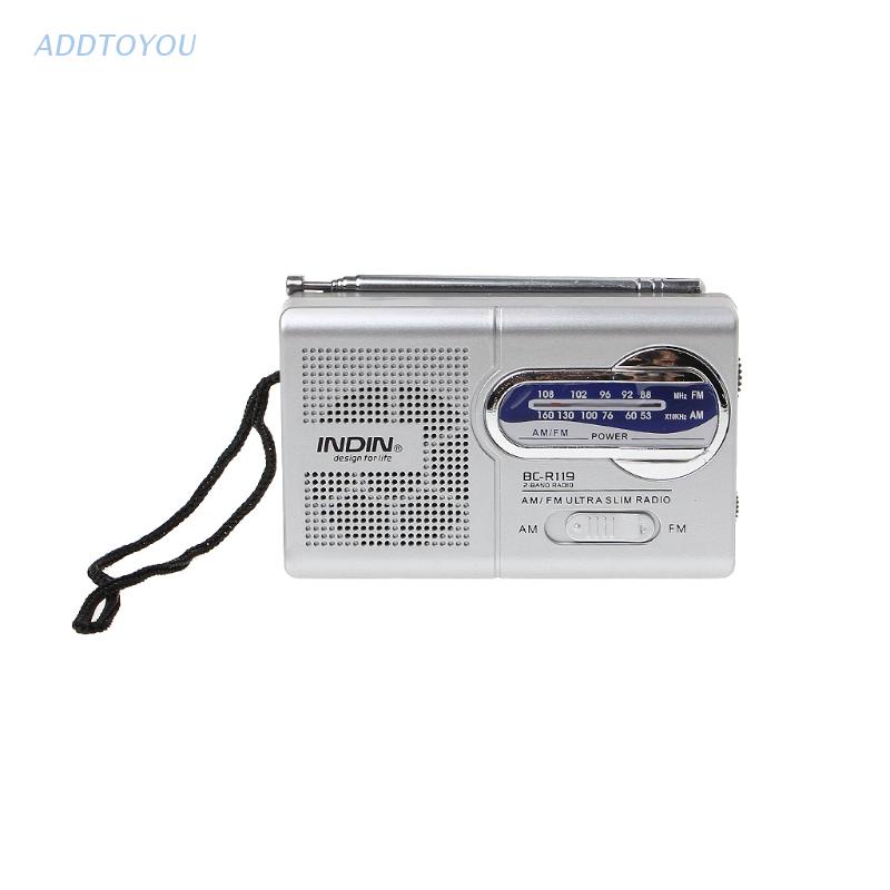 Đầu nhận radio AM FM hai băng tần mini BC-R119 ăng ten thu gọn được DC3V nhỏ gọn
