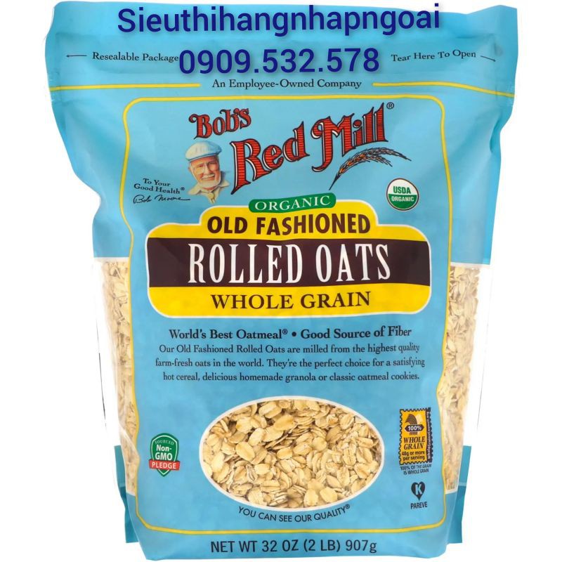 Yến mạch hữu cơ Bob's Red Mill 909g