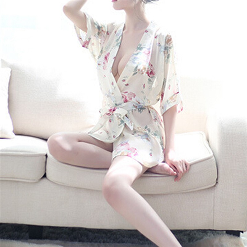 Đầm Ngủ Vải Voan In Hoa Thời Trang Quyến Rũ Cho Nữ