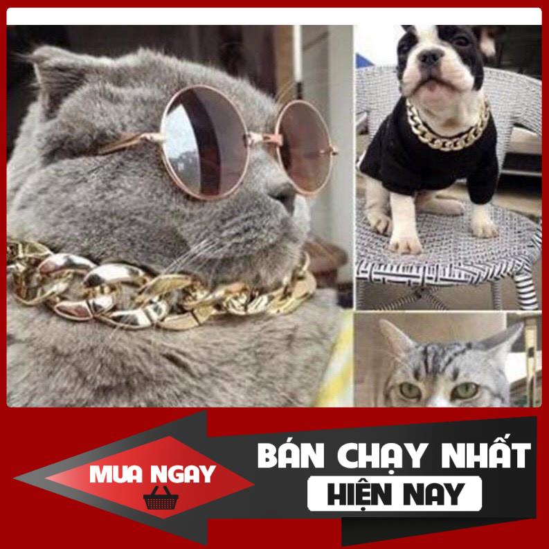 Đủ Size - Vòng cổ mạ vàng cho chó mèo siêu cool ngầu 0