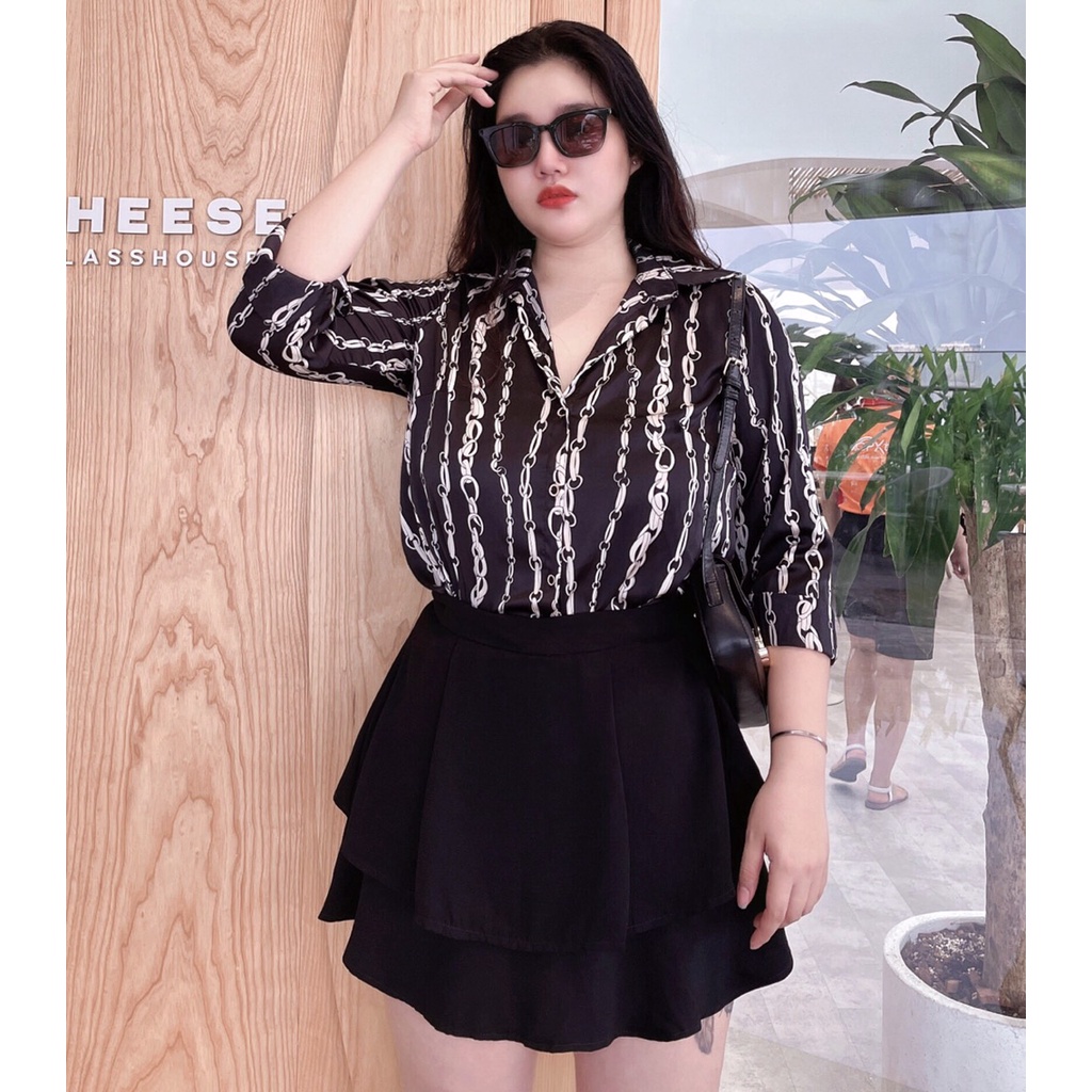 Bigsize: Áo sơ mi lụa siêu xinh chất liệu mát
