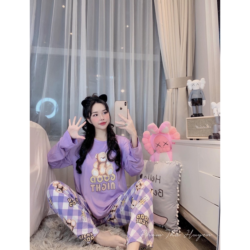 Set bộ tay dài hoạt hình Qc thun co giãn