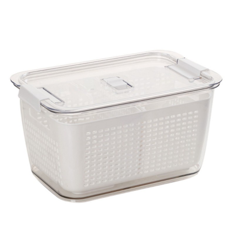 20X13.5X11.5cm Kitchen Fresh-Keeping Box Drain Food Container-2