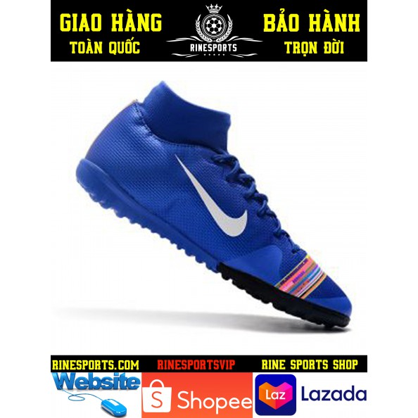 (HÀNG THAILAND) GIÀY BÓNG ĐÁ SÂN CỎ NHÂN TẠO 𝗡𝗶𝗸𝗲 Mercurial Vapor cổ thun Xanh CỔ CAO.TF.CAM KẾT Y HÌNH-CAM KẾT HÀNG