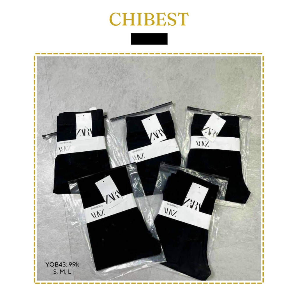 Quần legging nữ dài vải cotton ZR co giãn ôm bó 2 Túi Basic CHIBEST YQB43