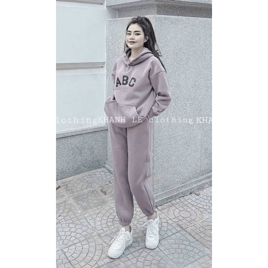 SÉT BỘ NỈ ÁO QUẦN DÀI KIỂU BOM NĂNG ĐỘNG THỂ THAO