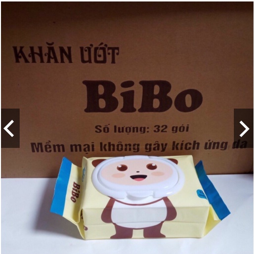 Giấy ướt không mùi Bibo baby (1 bịch 100 tờ rút)