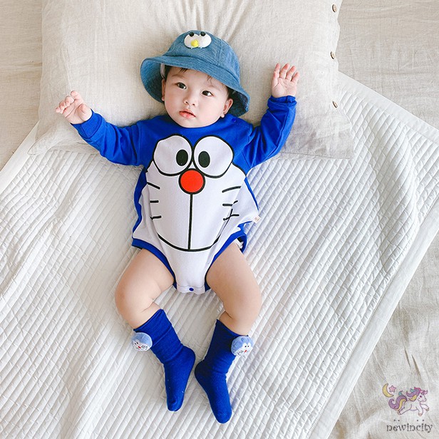 Áo liền quần dài tay in họa tiết hoạt hình dành cho bé