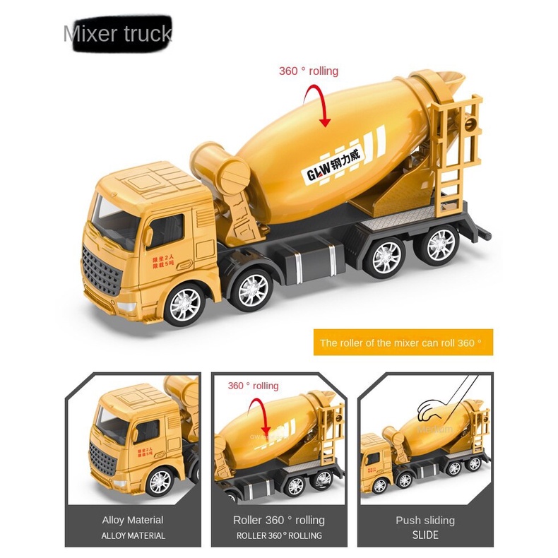 Set 3 Xe Xây Dựng Hạng Nặng Đồ Chơi Bằng Kim Loại Dành Cho Trẻ Em