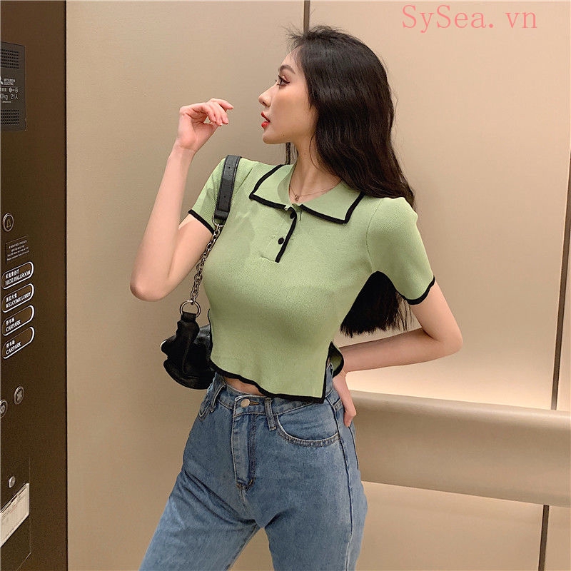 Áo Croptop Tay Ngắn Màu Trắng Quyến Rũ Thời Trang Mùa Hè Cho Nữ