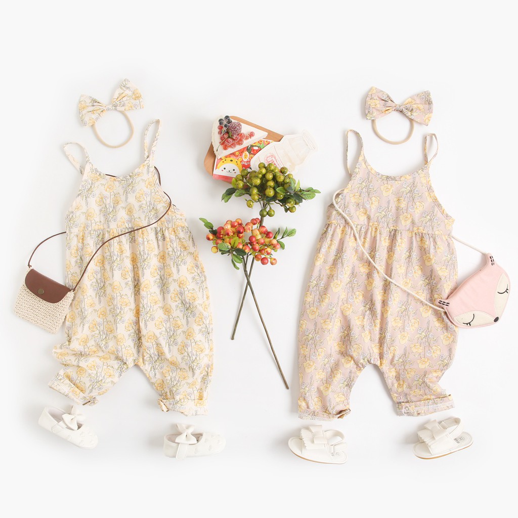 Jumpsuit Chất Cotton Phong Cách Công Chúa Cho Bé Gái