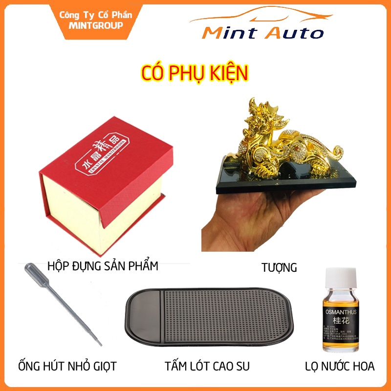 Nước hoa ô tô tượng tỳ hưu phong thủy chiêu tài chiêu lộc bằng hợp kim cao cấp