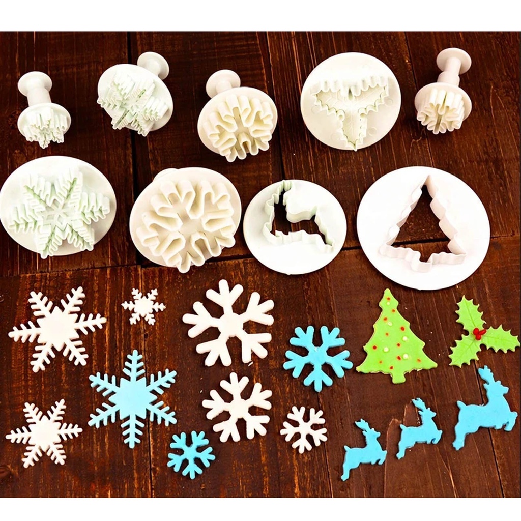 On sale DIY Hot Cocoa Cake Mold Christmas Fondant Cake Decoration Printing Mold Set