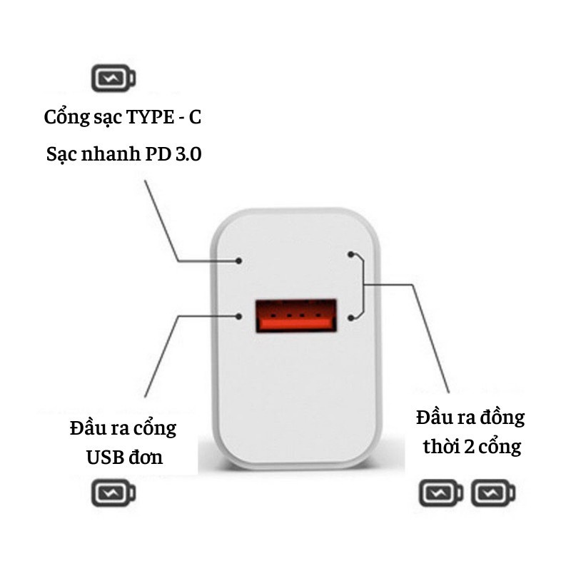 Củ Sạc Nhanh 3 Cổng USB Sạc Điện Thoại Đa Năng Chính Hãng Đèn Led Akio