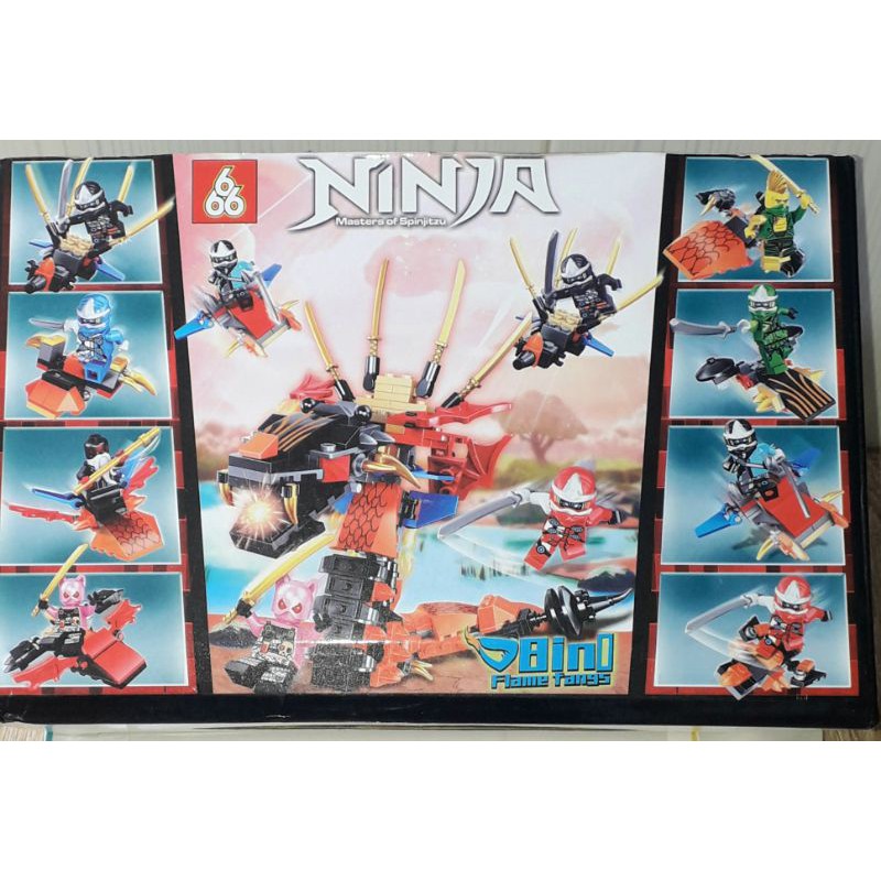 Lắp ráp 1 hộp LegoNinja Mãng Xà chúa 66029 có nhiều chi tiết bằng nhựa ABS