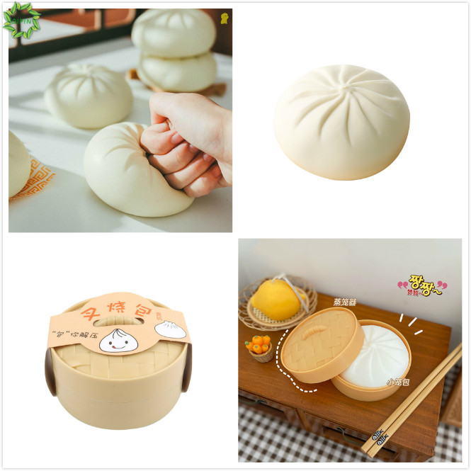 Đồ Chơi Nắn Bóp Đàn Hồi Giảm Căng Thẳng Hình Bánh Bao